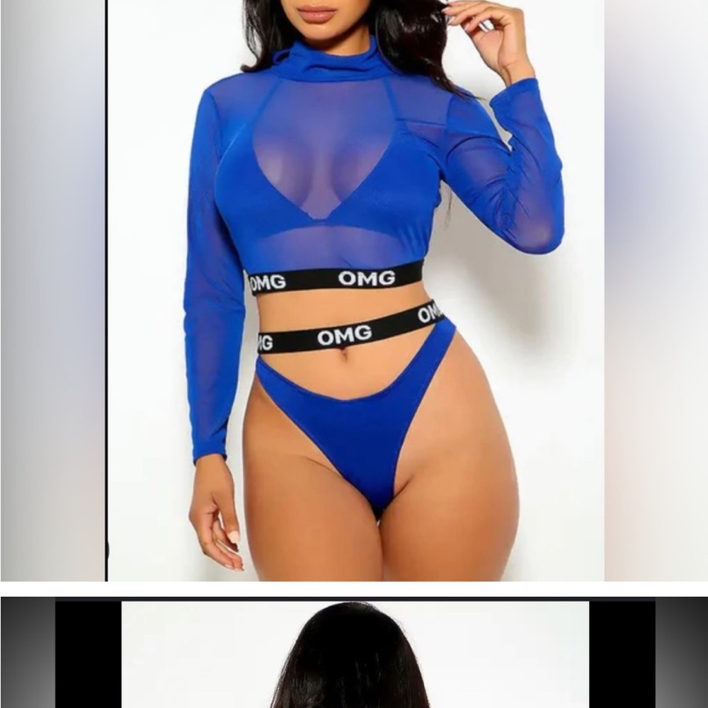 OMG Miami Swimwear Three Piece size L NWOT